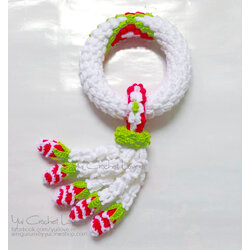 พวงมาลัยไหมพรมแบบมีลาย 3 Size L