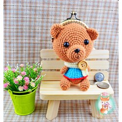 กระเป๋าปิ๊กแป๊ก หมีผูกผ้าพันคอ