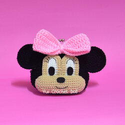 กระเป๋าปิ๊กแป๊กไหมพรม มินนี่เม้าส์