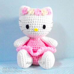 ตุ๊กตาถักไหมพรมคิตตี้ Kitty