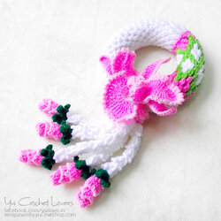 พวงมาลัยดอกแคทรียาไหมพรม SIZE L แบบที่ 1