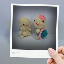 ตุ๊กตาถักไหมพรมเต่าน้อยคู่รัก turtle