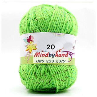 ไหมพรมผสมดิ้นรุ้ง รหัสสี 20 สีเขียวฝรั่ง
