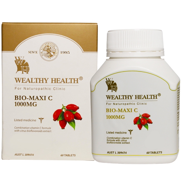 พร้อมส่ง วิตามินซีสกัดเข้มข้น Wealthy Health Bio Maxi C 1000 mg
