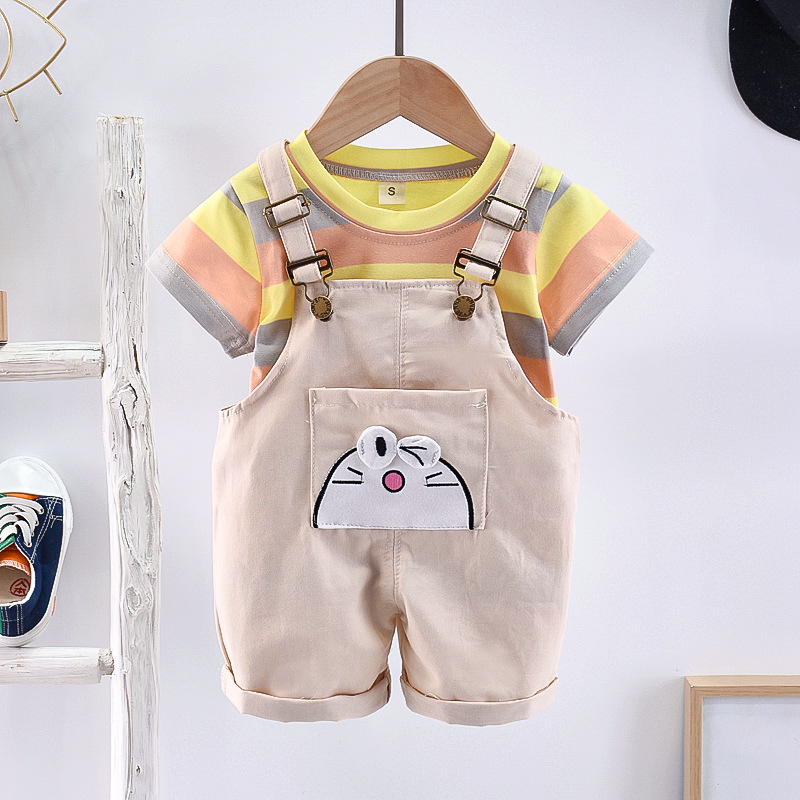 ha1494 เสื้อ+กางเกงเอี๊ยม size 80-110 จำนวน 4 ตัวต่อแพ็ค