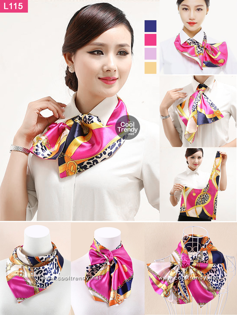 L115 ผ้าพันคอสำเร็จรูป ผ้ายูนิฟอร์ม uniform ผ้าไหมซาติน