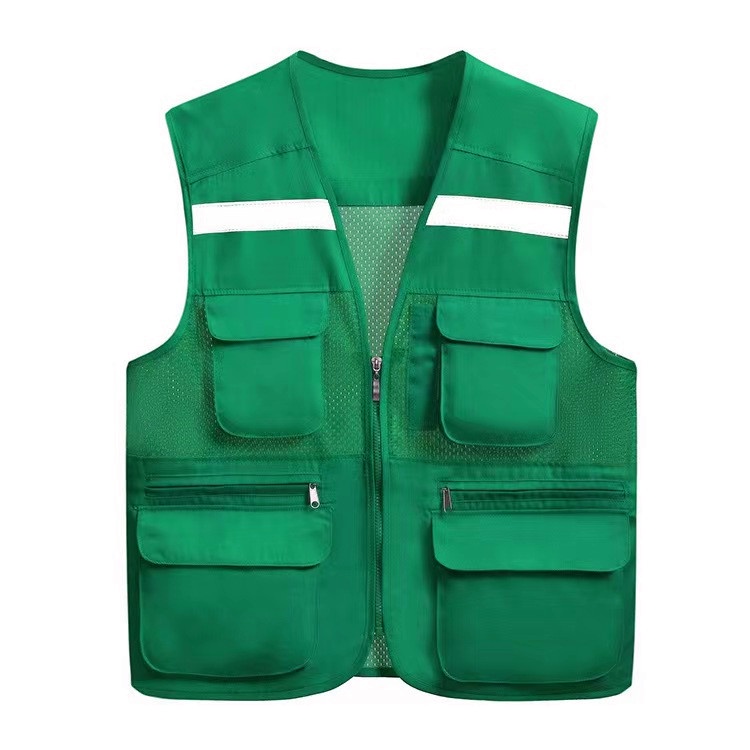 เสื้อแจ็คเก็ตสะท้อนแสงมี 6 กระเป๋าและกระเป๋าดินสอ