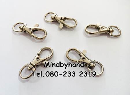 ตะขอก้ามปู สีเงิน ขนาด 3.8 ซม.(ห่วงเล็ก)