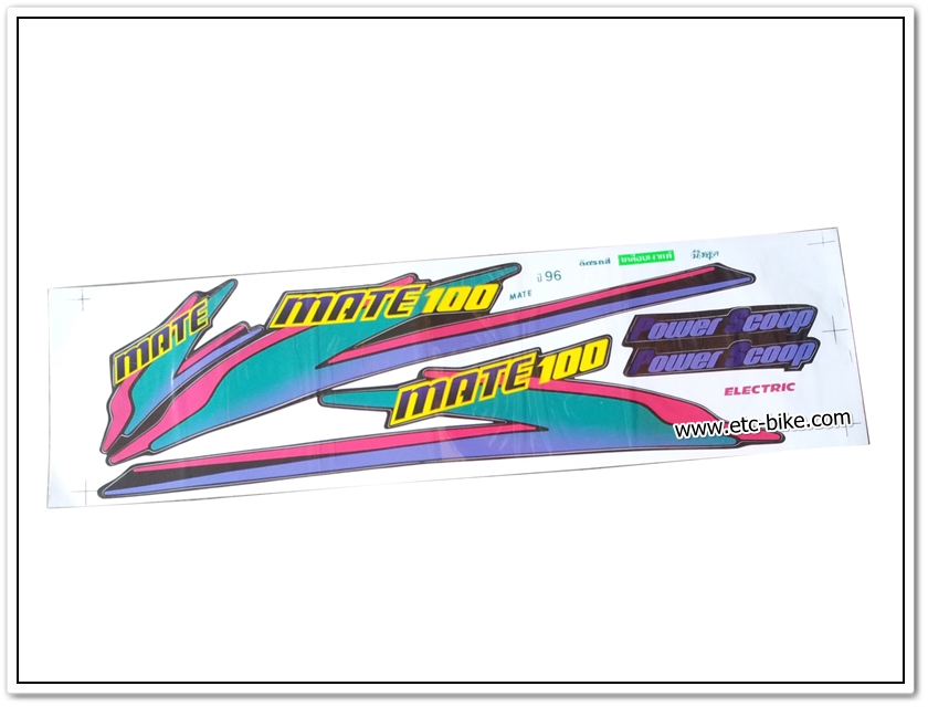 สติ๊กเกอร์ MATE100 ปี 96 ติดรถสีมังคุด
