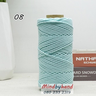 เชือกคอตตอลเส้นกลม สี 08 Light Bule