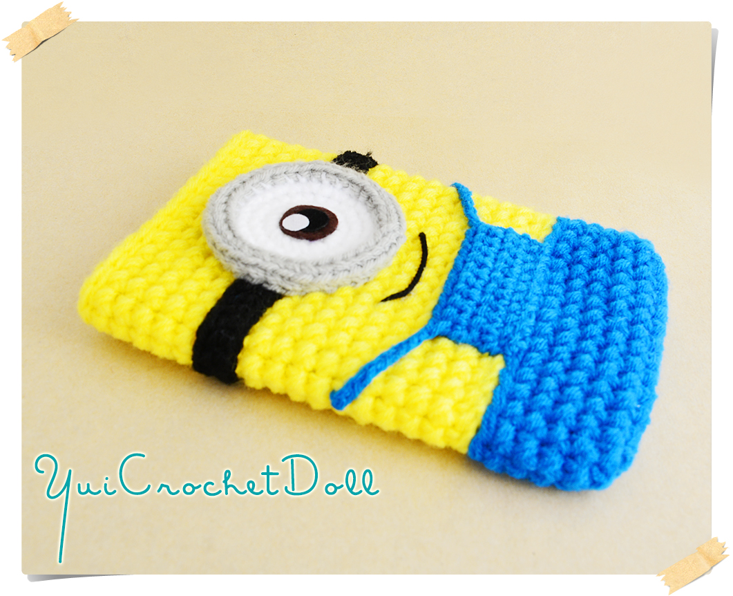 ซองใส่โทรศัพท์มือถือไหมพรม มินเนี่ยน