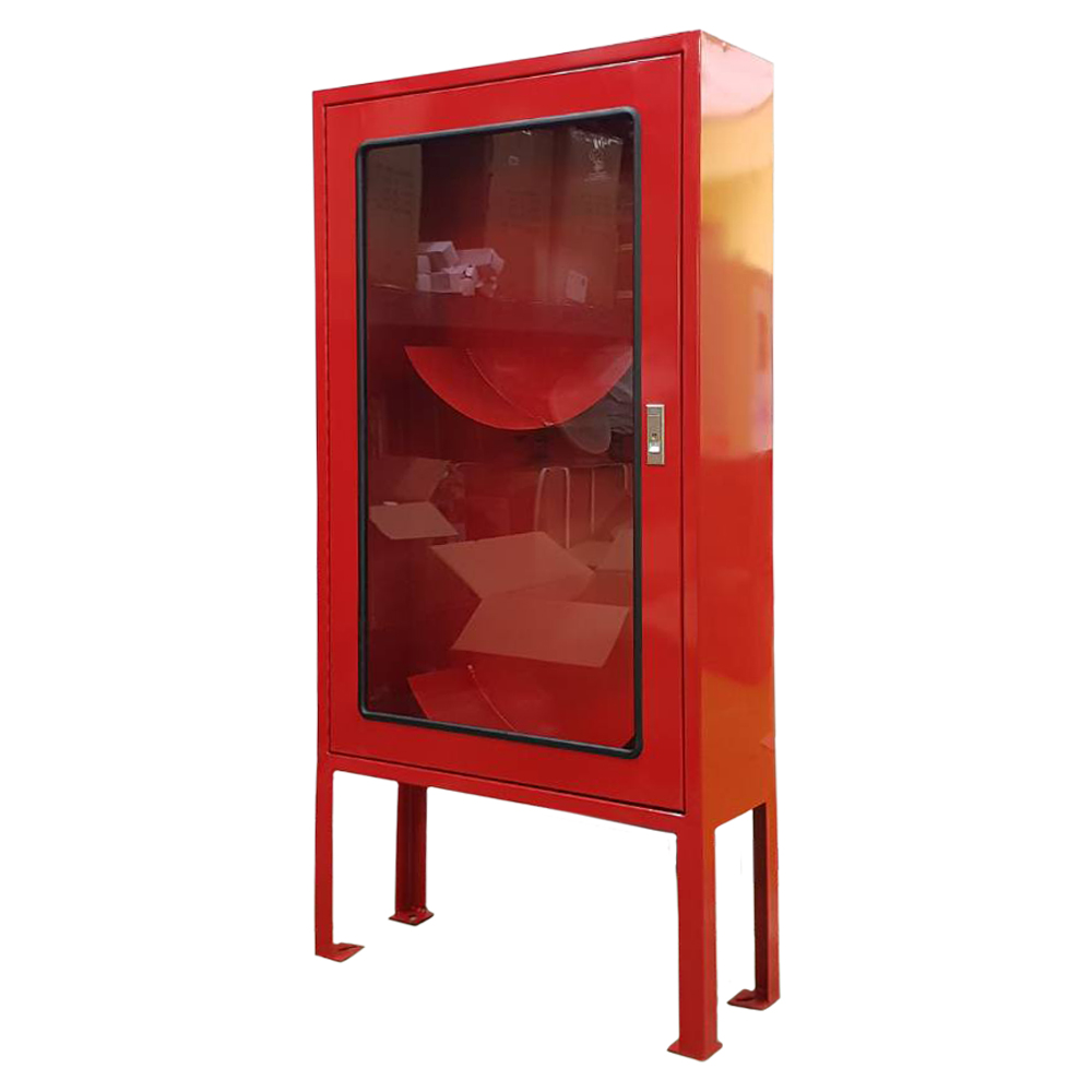 ตู้เก็บสายต่อดับเพลิง ขนาด กว้าง 70 x สูง 110 x ลึก 25 เซนติเมตร ขาตู้ มีความสูง 30 เซนติเมตร