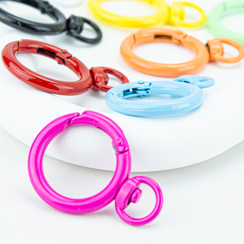 [ส่งจากไทย] MT52 ตะขอพวงกุญแจห่วงล็อคแบบสปริง ทรงกลม พร้อมห่วงหมุนได้ อะไหล่พวงกุญแจ DIY Craft╭♥