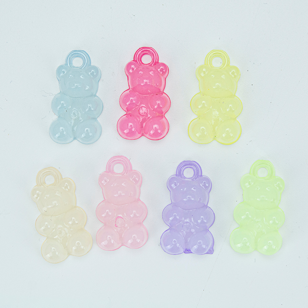 🧸 จี้อะคริลิครูปหมี ทำเครื่องประดับ กำไล สร้อย พวงกุญแจ [แพค 25 ชิ้น] DIY Craft