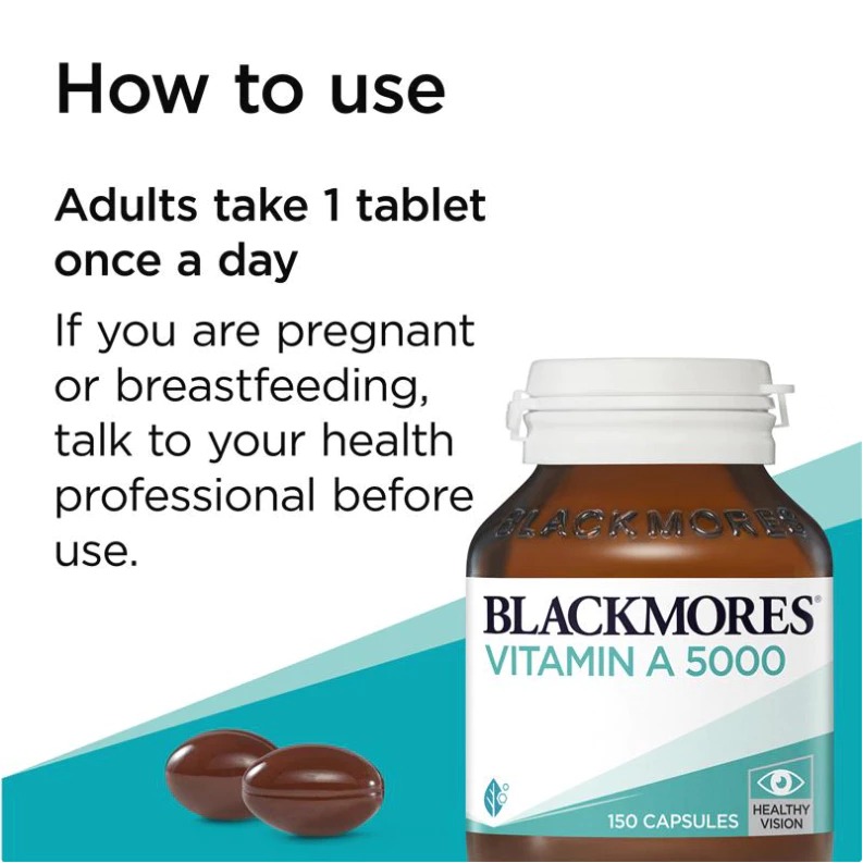 พร้อมส่ง Blackmores Vitamin A 5000IU Eye Care 150 Tablets แบล็คมอร์ วิตามินเอ บำรุงสายตา ช่วยในการมองเห็น บำรุงดวงตา