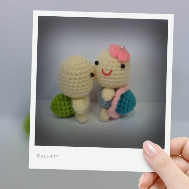 ตุ๊กตาถักไหมพรมเต่าน้อยคู่รัก turtle