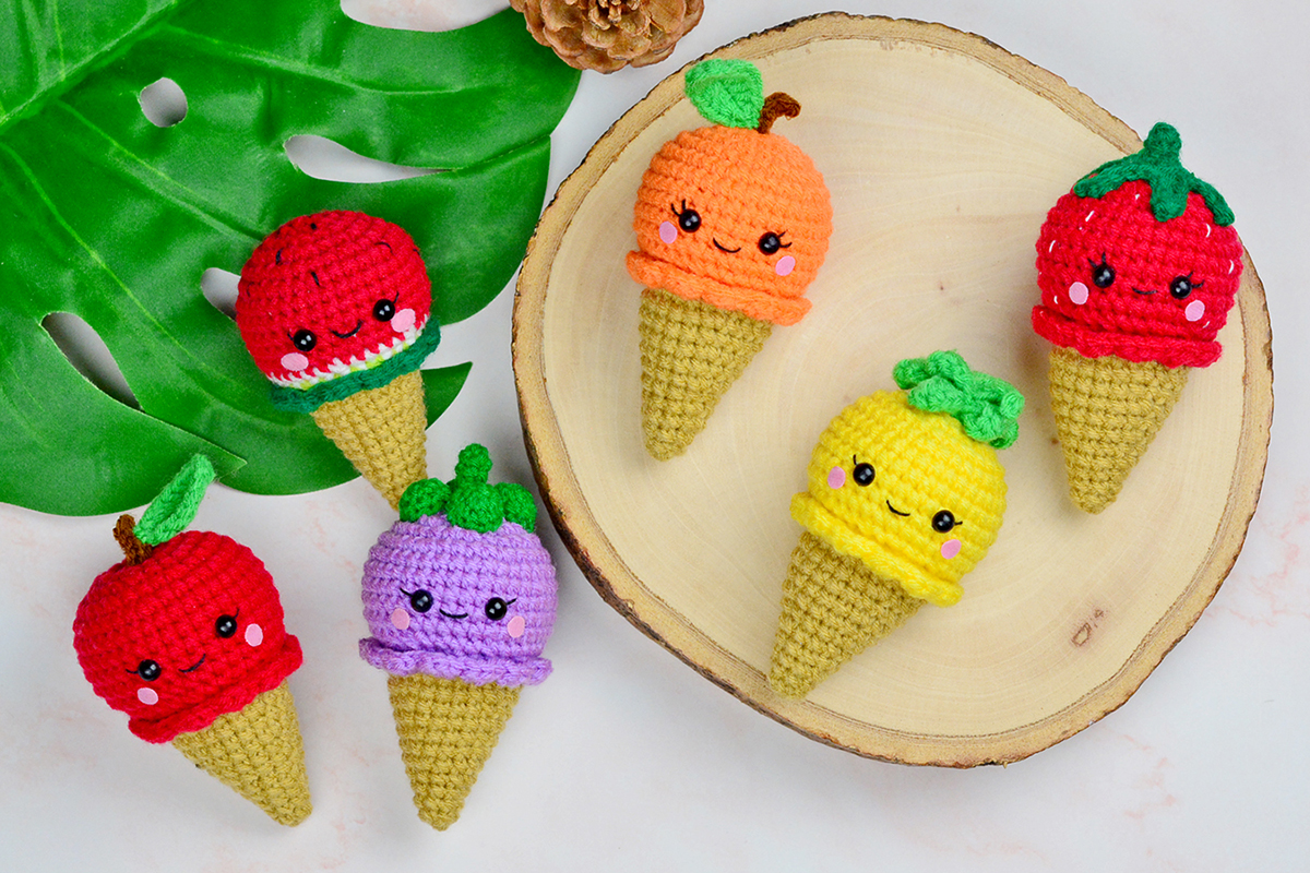 แพทเทิร์นไอศครีมโคนโครเชต์ ชุด 2