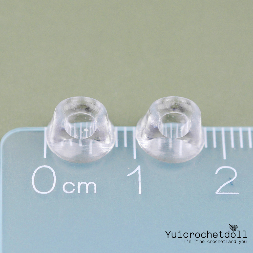 แป้นกระดุมใส แป้นติดหลังเรซิ่น ขนาด 7 มิล ใช้ติดชิ้นงาน ทำรูร้อยเชือก DIY Craft ᵔᴥᵔ