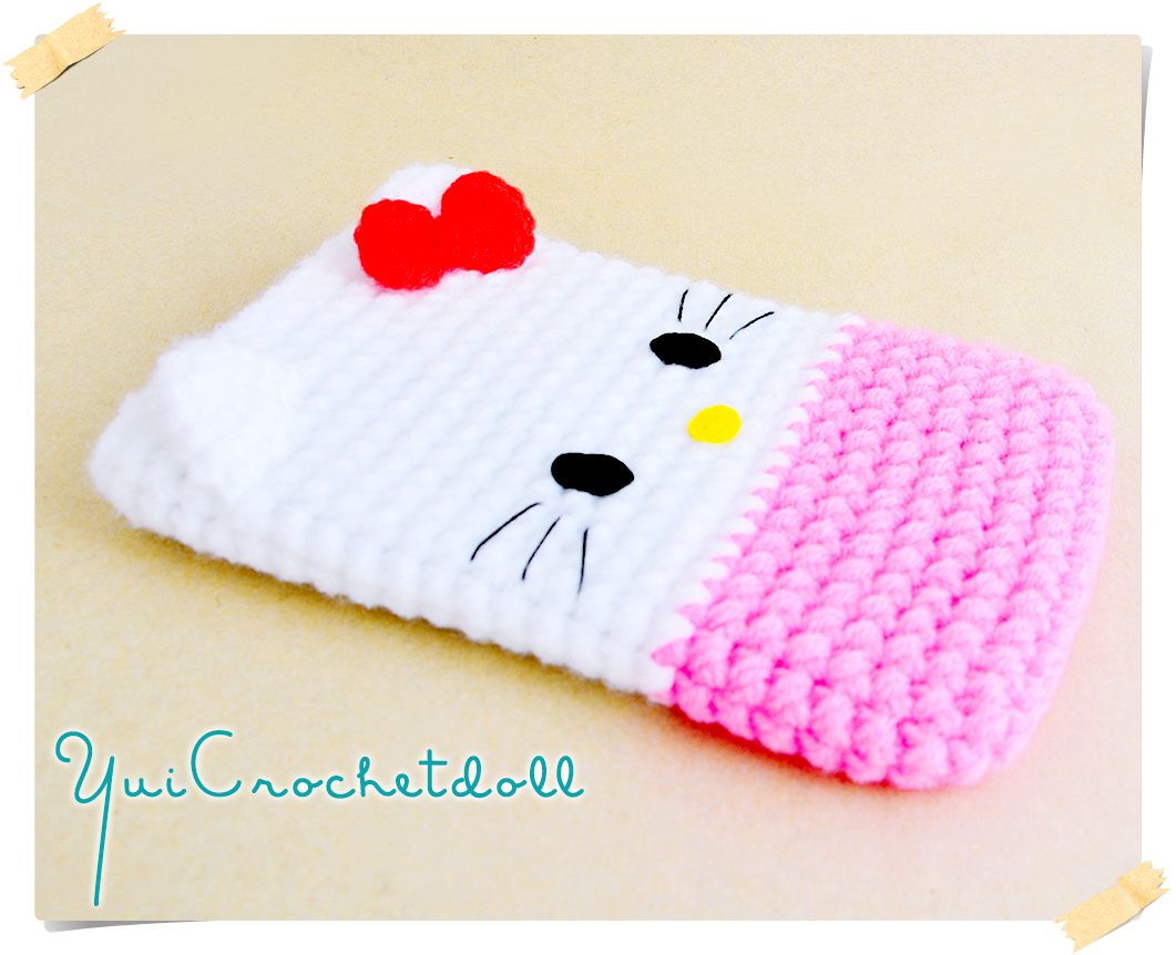 ซองใส่โทรศัพท์มือถือไหมพรม คิตตี้