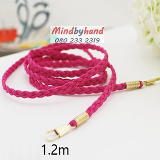 สายกระเป๋า(เชือกหนัง)แบบเปีย (ห่วงสีทอง)