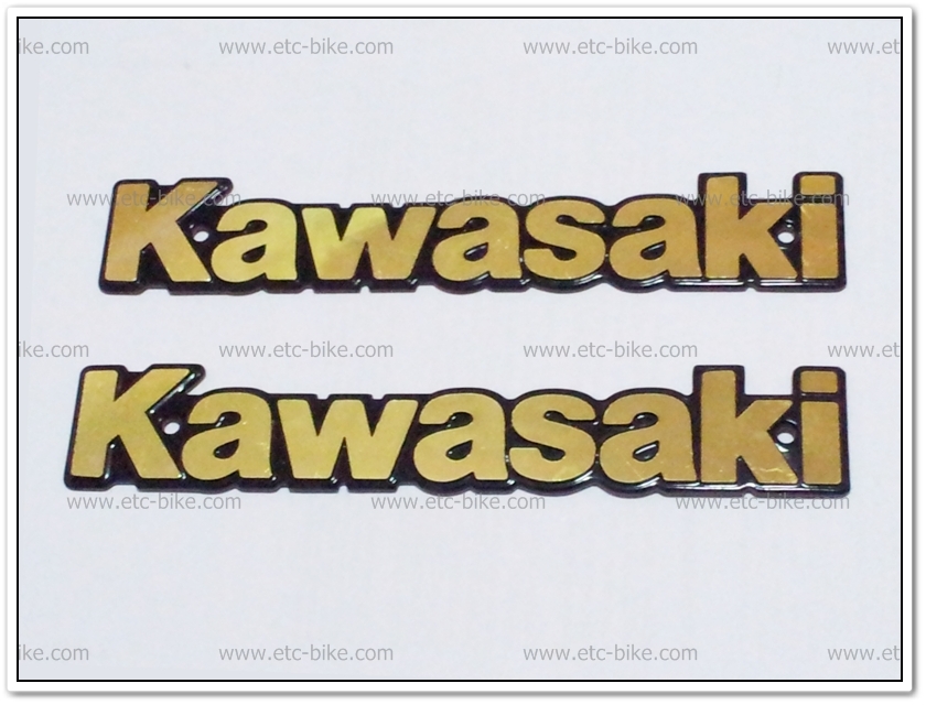 โลโก้ KAWASAKI สีทอง 18cm.x3cm. (2ชิ้น/ชุด)