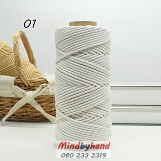 เชือกคอตตอลเส้นกลม สี 01 Off white