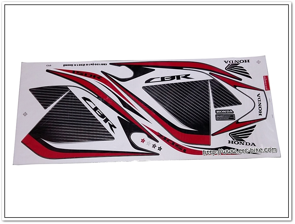 สติ๊กเกอร์ CBR150-R ปี 2014 รุ่น 10 ติดรถสีขาว