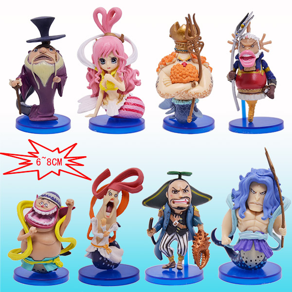 โมเดลวันพีซฐาน8ตัว ชุดเกาะเงือก