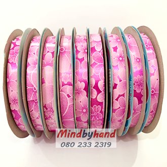 ริบบิ้นพับเหรียญโปรยทาน ลายดอกไม้