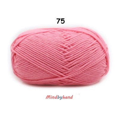 Milk Cotton เส้น4ply สีพื้น 75 Meat meal