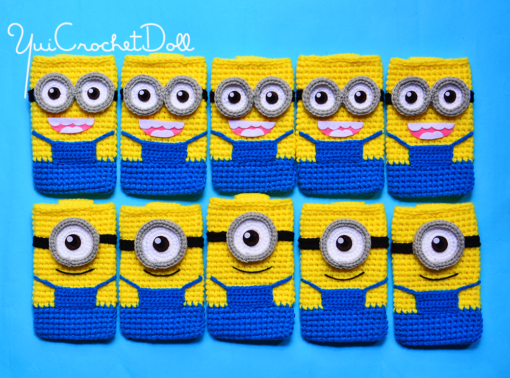 ซองใส่โทรศัพท์มือถือไหมพรม มินเนี่ยน