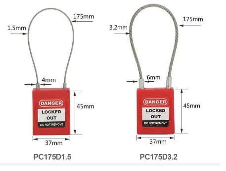 กุญแจนิรภัย แบบลวด 3.2 มม. รุ่น PC175D3.2 DIA 3.2MM