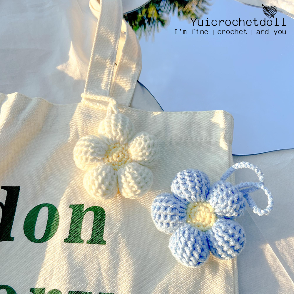 พวงกุญแจห้อยกระเป๋าดอกไม้ ✿ 100% Hanamade ไหม Cotton Milk น้องน่ารัก นุ่มนิ่ม พร้อมจัดส่ง