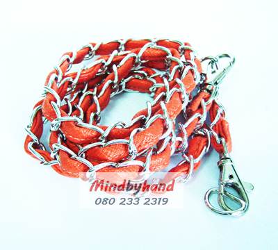 โซ่สายกระเป๋าสีเงิน + ก้ามปู + ห่วง D ร้อยหนัง