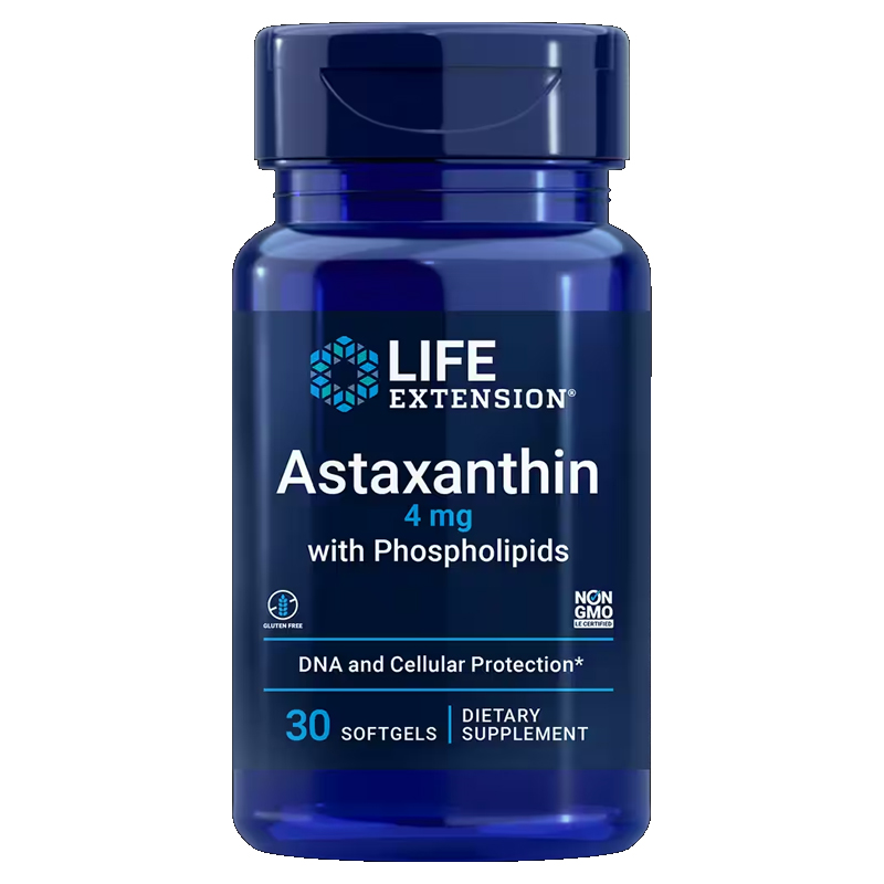 พร้อมส่งฟรี Life Extension Astaxanthin with Phospholipids 4 mg 30 Softgels แอสตาแซนทิน สารต้านอนุมูลอิสระ ช่วยชะลอวัย