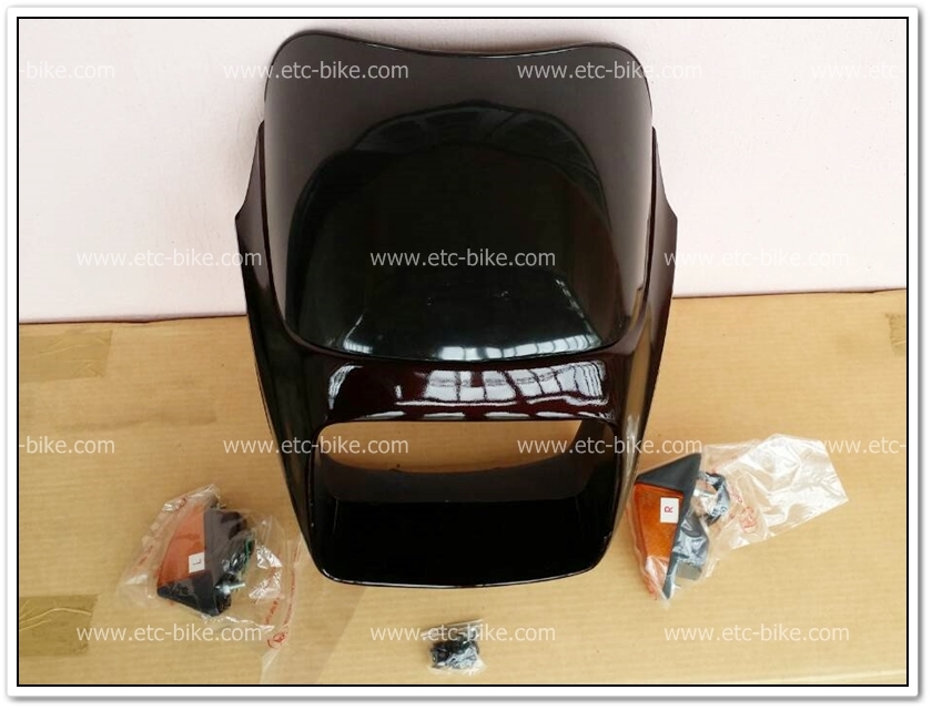 หน้ากาก+บังไมล์ พร้อมไฟเลี้ยว GTO/4 สีเปลือกมังคุด