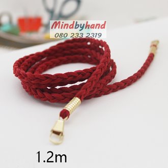 สายกระเป๋า(เชือกหนัง)แบบเปีย (ห่วงสีทอง)