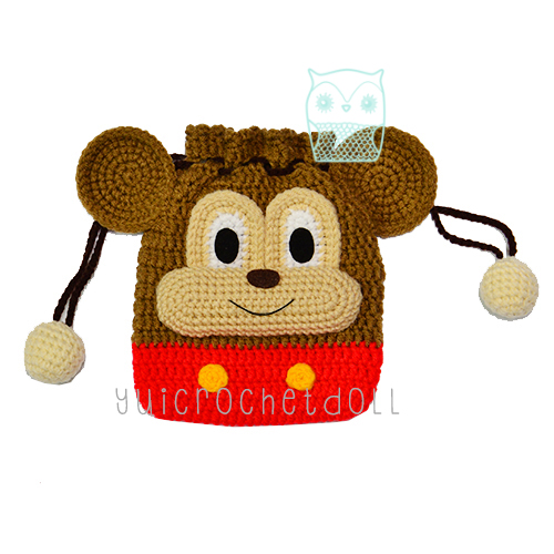 แพทเทิร์นกระเป๋าหูรูดไหมพรม ชุด 1 Drawstring Crochet Bag Pattern 1