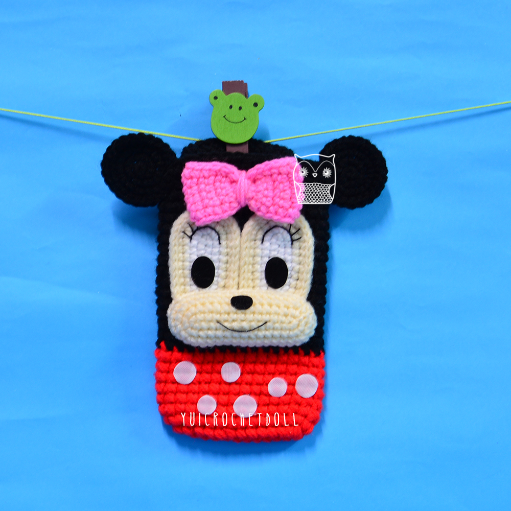 ซองใส่โทรศัพท์มือถือไหมพรม มินนี่เม้าส์