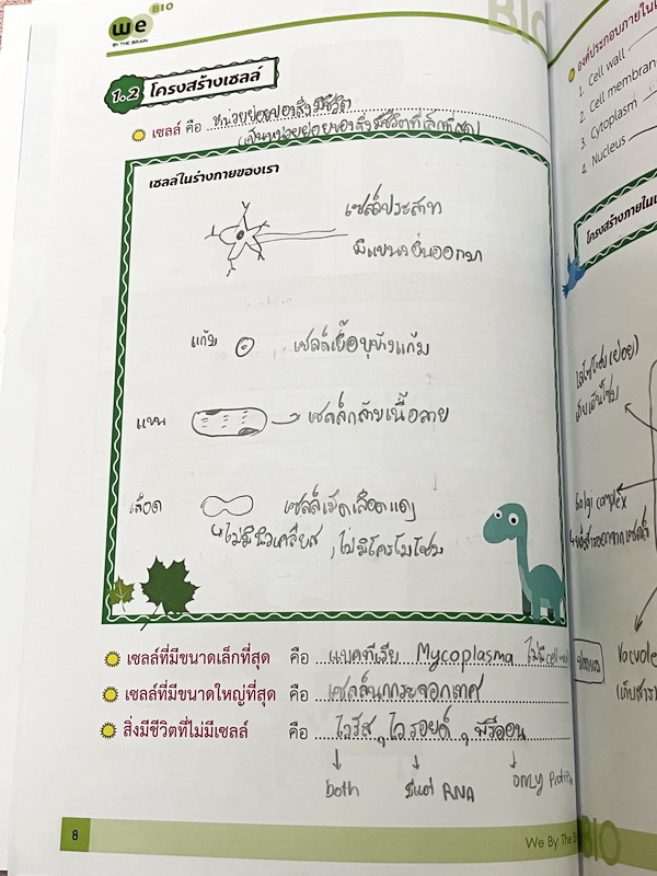 ►We Brain◄ หนังสือวีเบรน Biology For Junior ชีววิทยา ม.ต้น 5 เล่ม สรุปเนื้อหาระดับชั้นม.1-ม.3 มีโจทย์แบบทดสอบประจำบท เนื้อหาบางจุดที่เว้นไว้ให้เติมเอง จดบางหน้า จดละเอียด ไม่มีเฉลย หนังสือสภาพแทบใหม่เอี่ยม หนังสือพิมพ์สีสวยงาม