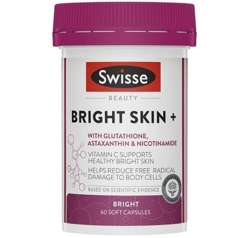 พร้อมส่ง วิตามินเพื่อผิวขาวสว่างใส Swisse Beauty Bright Skin + with Nicotinamide 60 Capsules