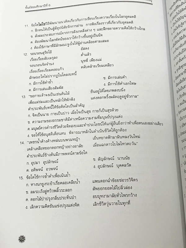 ►หนังสือเรียนโรงเรียนเตรียมอุดม◄ เอกสารประกอบการเรียนรายวิชาภาษาไทย ม.6 จัดทำโดยกลุ่มสาระการเรียนรู้ภาษาไทย มีสรุปเนื้อหาและโจทย์แบบทดสอบเข้มข้น ในหนังสือมีเขียนเล็กน้อย และไม่มีเฉลย หนังสือเล่มใหญ่