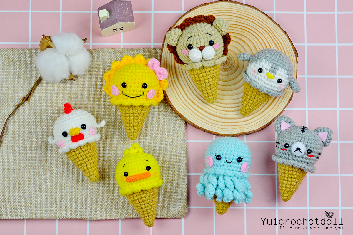 แพทเทิร์นไอศครีมโคนโครเชต์ ชุด 2