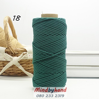 เชือกคอตตอลเส้นกลม สี 18 Ink green