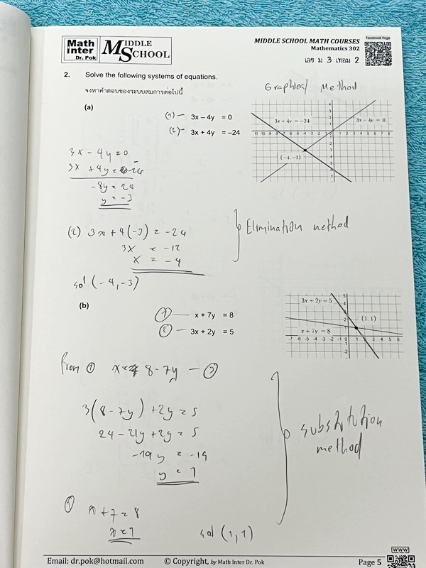 ►Dr.Pok◄ หนังสือเรียนพิเศษ Math Inter ดร.ป๊อป ม.3 เทอม 2 วิชาคณิตศาสตร์ มีสรุปสูตรเนื้อหาสำคัญ และโจทย์แบบฝึกหัด เนื้อหาและเทคนิคลัดตีพิมพ์สมบูรณ์ เนื้อหาและโจทย์มี 2 ภาษาคือภาษาไทยและภาษาอังกฤษ ในหนังสือมีจดครบเกือบทั้งเล่ม จดละเอียด หนังสือเล่มหนาใหญ่