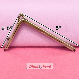 ขอบกระเป๋าปิกแป๊ก สีทองรมควัน ขนาด 5 นิ้ว ( 2.5 x 5")