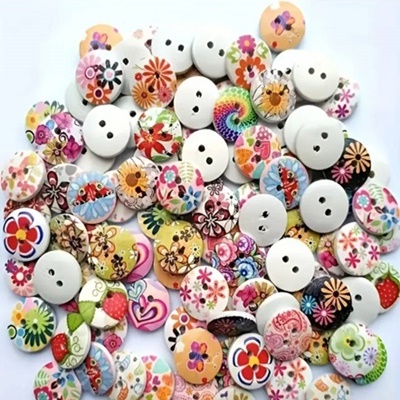 กระดุมแฟนซีพิมพ์ลาย ขนาด 15 มิล