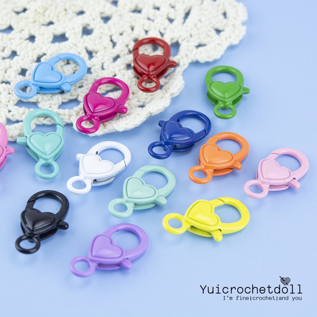 [พร้อมส่งจากไทย] ตะขอก้ามปูหัวใจ ก้ามปูสี ก้ามปูเหล็ก ตะขอก้ามปูหัวใจ ตะขอพวงกุญแจDIY Craft╭♥