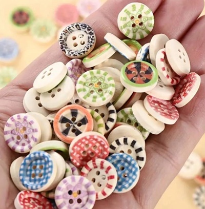 กระดุมแฟนซีพิมพ์ลาย ขนาด 15 มิล