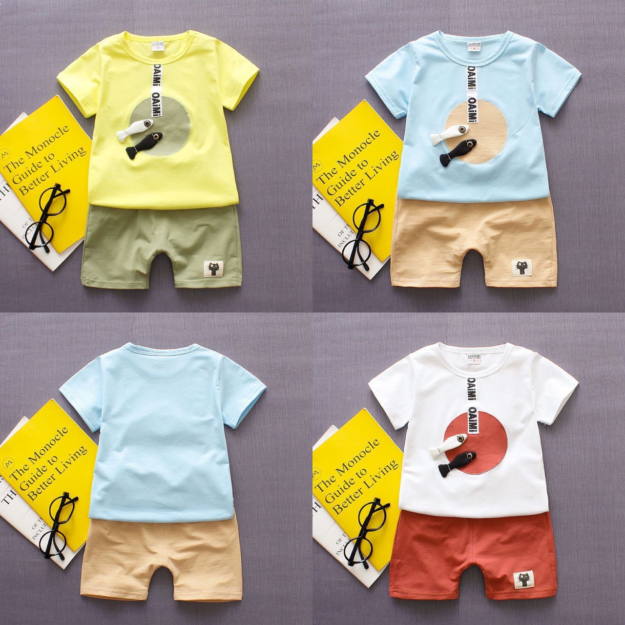 ha315 เสื้อ+กางเกง size 80-110 4 ตัวต่อแพ็ค